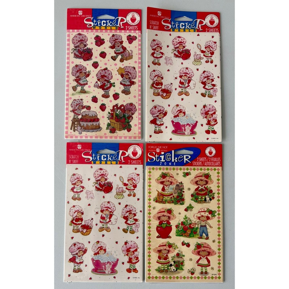Vintage Strawberry Shortcake Stickers American Greetings Scratch N Sniff 4 Packs